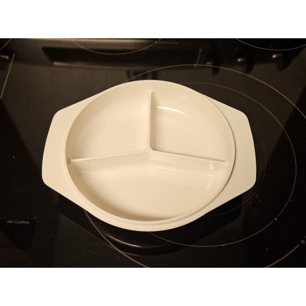 Vintage Nordic Ware Three For One Divided Microwave Oven Safe Dish No Lid 7"